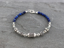 Load image into Gallery viewer, Lapis Lazuli and Sterling Silver Bracelet