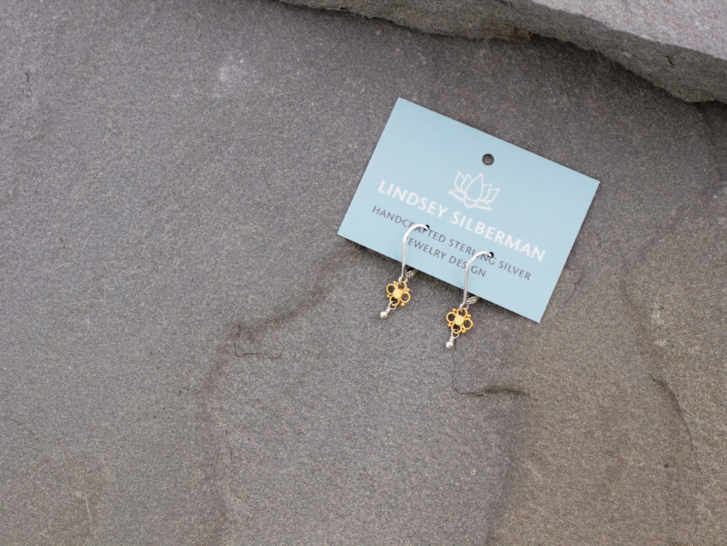 Extra Small Mixed Metal Flower Earrings