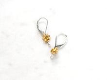 Load image into Gallery viewer, Extra Small Mixed Metal Flower Earrings