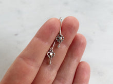 Load image into Gallery viewer, Extra Small Sterling Silver Flower Earrings