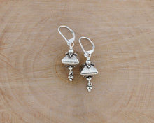 Load image into Gallery viewer, Bali Silver Pyramid Earrings