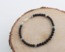 Load image into Gallery viewer, Black Onyx Bracelet with Sterling Silver
