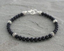 Load image into Gallery viewer, Black Onyx Bracelet with Sterling Silver