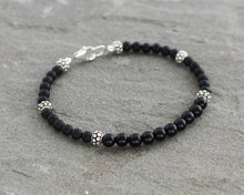Load image into Gallery viewer, Black Onyx Bracelet with Sterling Silver