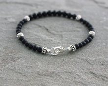 Load image into Gallery viewer, Black Onyx Bracelet with Sterling Silver