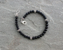 Load image into Gallery viewer, Black Onyx Bracelet with Sterling Silver