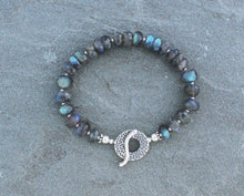 Load image into Gallery viewer, Labradorite Beaded Bracelet with Sterling Toggle