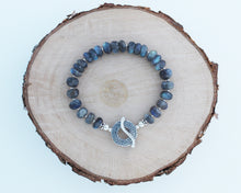 Load image into Gallery viewer, Labradorite Beaded Bracelet with Sterling Toggle