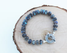 Load image into Gallery viewer, Labradorite Beaded Bracelet with Sterling Toggle