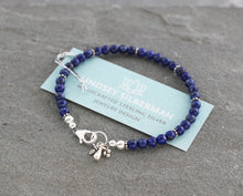 Load image into Gallery viewer, Lapis Lazuli Beaded Bracelet with Sterling Silver