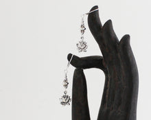 Load image into Gallery viewer, Sterling Silver Lotus Flower Earrings