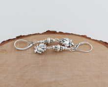 Load image into Gallery viewer, Sterling Silver Lotus Flower Earrings