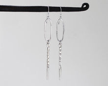 Load image into Gallery viewer, Rustic Thai Silver Hoop and Spike Earrings