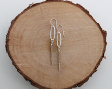 Load image into Gallery viewer, Rustic Thai Silver Hoop and Spike Earrings