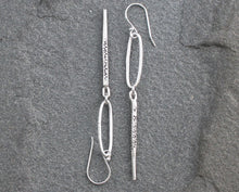 Load image into Gallery viewer, Rustic Thai Silver Hoop and Spike Earrings