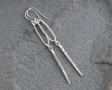 Load image into Gallery viewer, Rustic Thai Silver Hoop and Spike Earrings