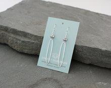 Load image into Gallery viewer, Rustic Thai Silver Oblong Hoop Earrings