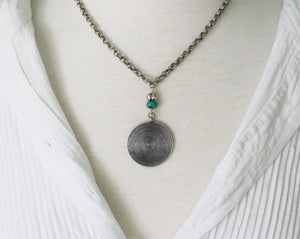 Thai Hill Tribe fine silver and turquoise necklace