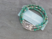 Load image into Gallery viewer, Multi Strand Turquoise and Sterling Silver Bracelet