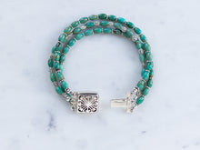 Load image into Gallery viewer, Multi Strand Turquoise and Sterling Silver Bracelet