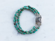 Load image into Gallery viewer, Multi Strand Turquoise and Sterling Silver Bracelet