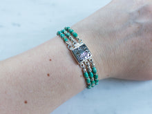 Load image into Gallery viewer, Multi Strand Turquoise and Sterling Silver Bracelet