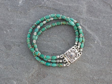Load image into Gallery viewer, Multi Strand Turquoise and Sterling Silver Bracelet