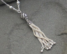 Load image into Gallery viewer, Turkish Silver Filigree Tassel Necklace