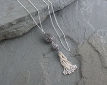 Load image into Gallery viewer, Bali and Turkish Silver Tassel Necklace