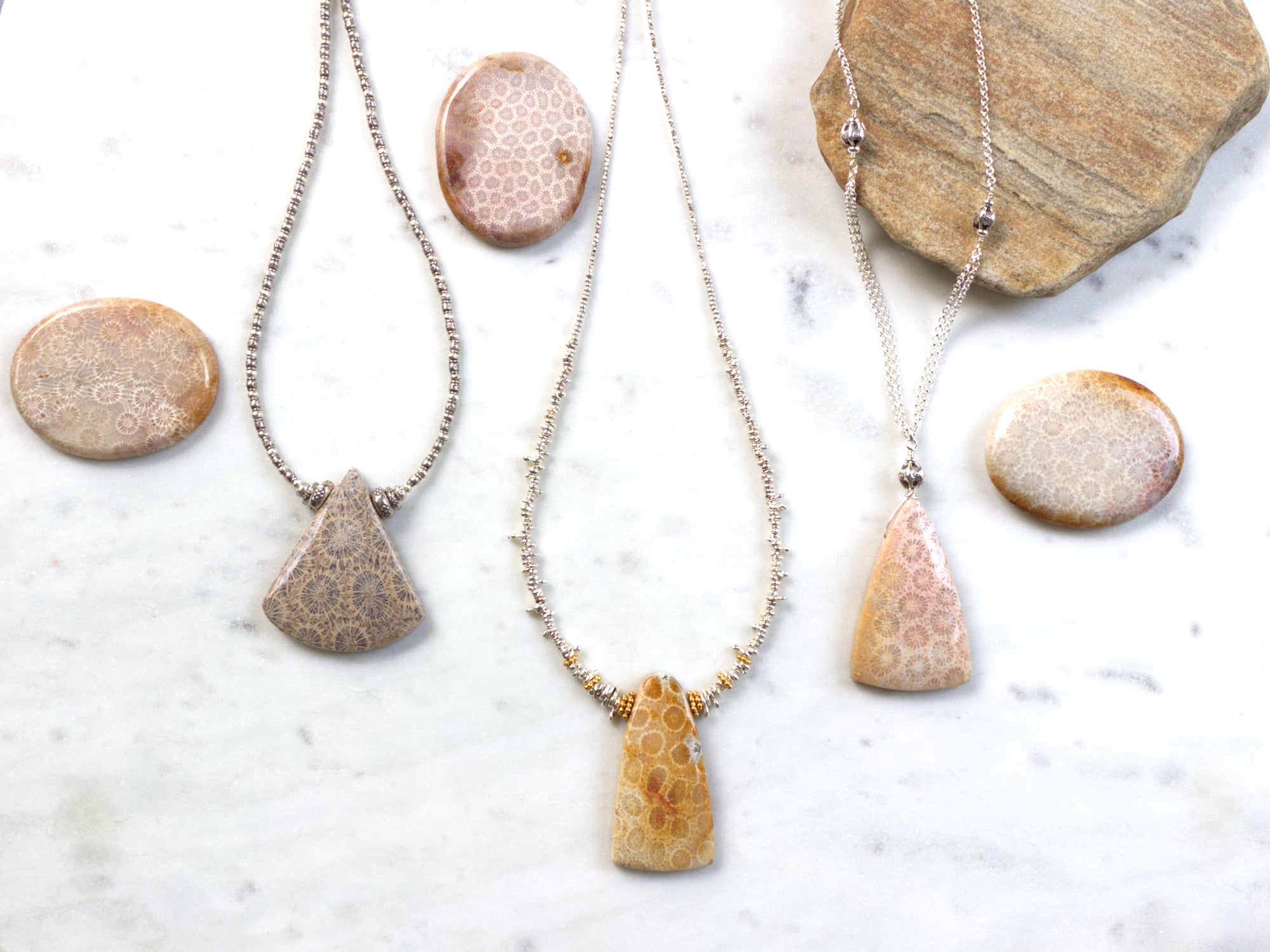 So Adorable! Hand Carved Natural Indonesian Fossil Coral Focal Pendant –  Intrinsic Trading