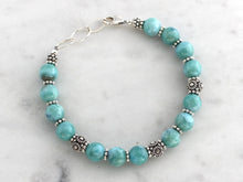 Load image into Gallery viewer, Larimar and Turkish Silver Bracelet