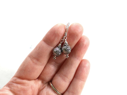 Turkish Silver Spiral Earrings