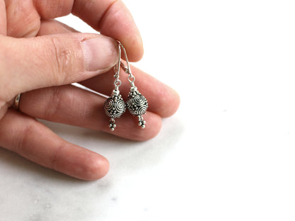 Turkish Silver Spiral Earrings