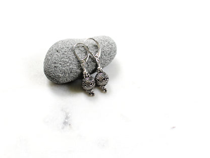 Turkish Silver Spiral Earrings