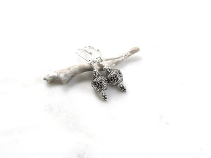 Turkish Silver Spiral Earrings