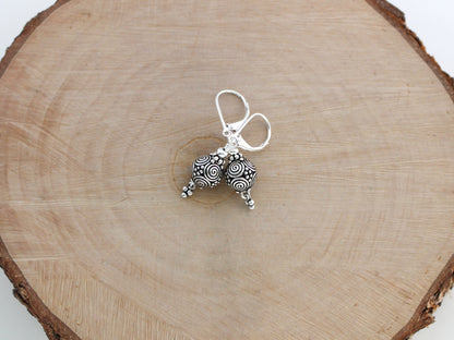 Turkish Silver Spiral Earrings