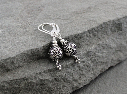 Turkish Silver Spiral Earrings