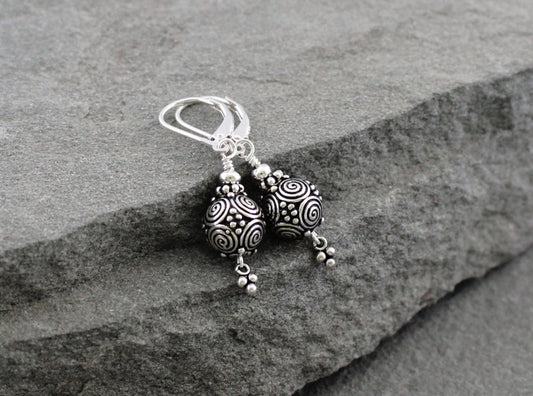 Turkish Silver Spiral Earrings