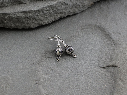 Turkish Silver Spiral Earrings