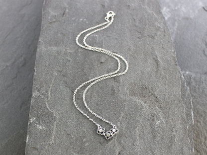Sterling Silver Flower Trio Necklace