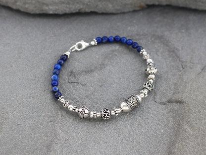 Lapis Lazuli and Sterling Silver Bracelet