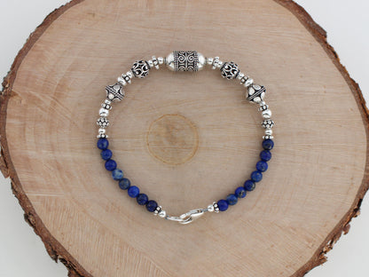 Lapis Lazuli and Sterling Silver Bracelet