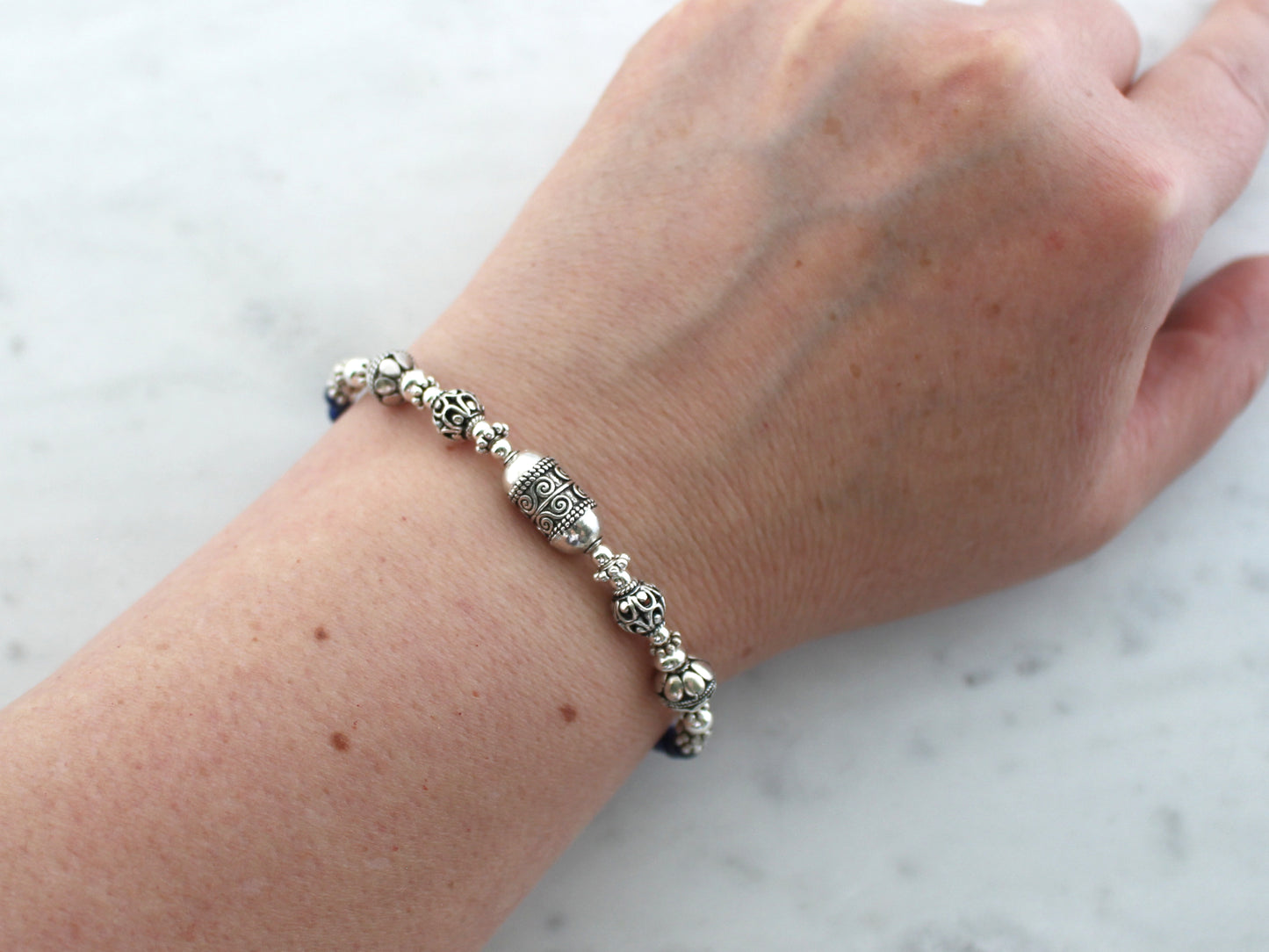 Lapis Lazuli and Sterling Silver Bracelet