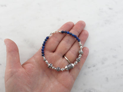 Lapis Lazuli and Sterling Silver Bracelet