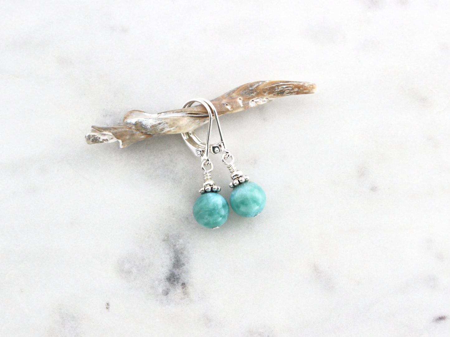 Larimar and Silver Earrings