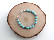 Load image into Gallery viewer, Larimar and Turkish Silver Bracelet