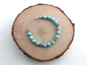 Larimar and Turkish Silver Bracelet