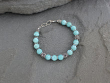 Load image into Gallery viewer, Larimar and Turkish Silver Bracelet