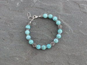 Larimar and Turkish Silver Bracelet