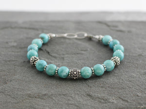 Larimar and Turkish Silver Bracelet